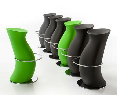 moderne Barhocker Designs ohne Lehnen sockel grün schwarz