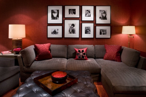 moderne haus dekoration craftsman stil rot wand stehlampe sofa