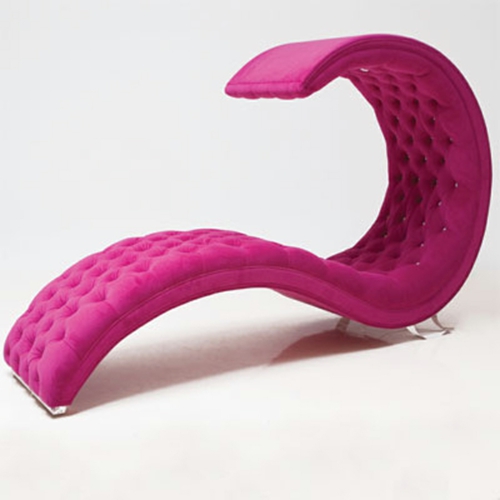 designer rosa möbel sitzbank weich texturen gekrümmte form