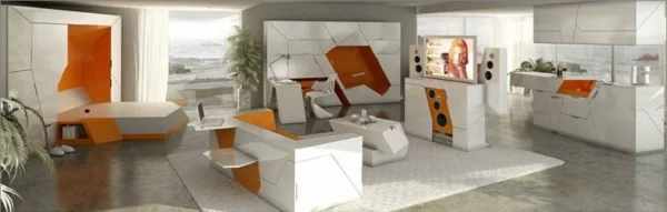 modulares haus interior kompakter wohnbereich aus bausteine