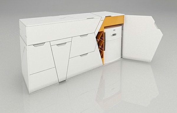 modulares haus interior platzsparende küchenmöbel schränke und kühlschrank