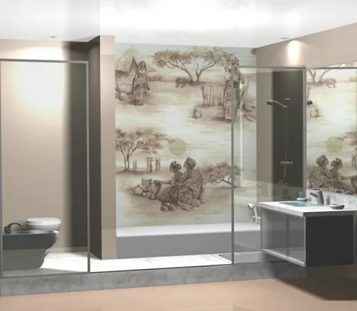 orientalisch wandmalerei gestaltung badezimmer idee waschbecken
