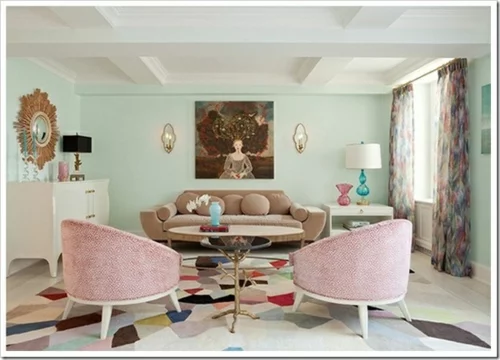 pastellfarbene interior designs kuschelig sessel sofa braun