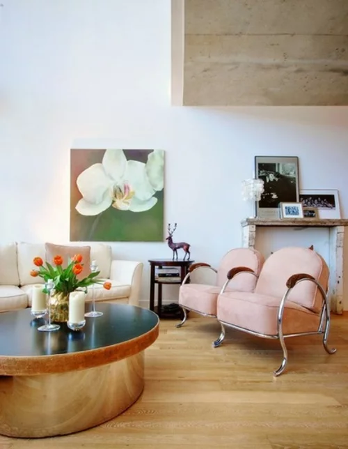 ruhiges cooles haus design wohnbereich malerei frisches interior