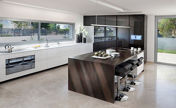 schwarz weiß modern küchen design