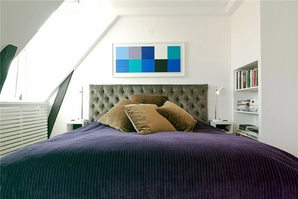 loftwohnung in schweden elegant samt texturen schlafzimmer