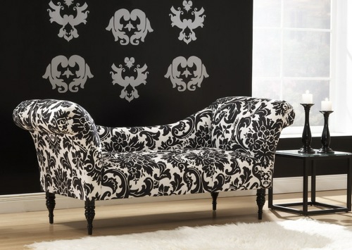  attraktive couch designs blumen muster schwarz weiß