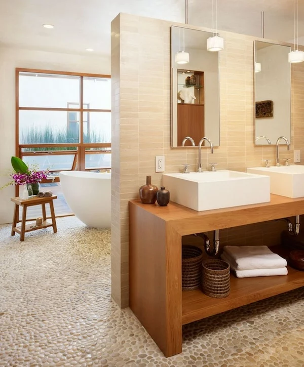 spa ausstattung im badezimmer waschbecken modern relaxen
