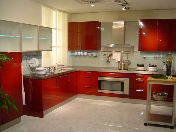 spülen für die küche einrichtung rot glänzend texturen modern