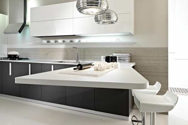 spülen für die küche einrichtung weiß schwarz kombiniert