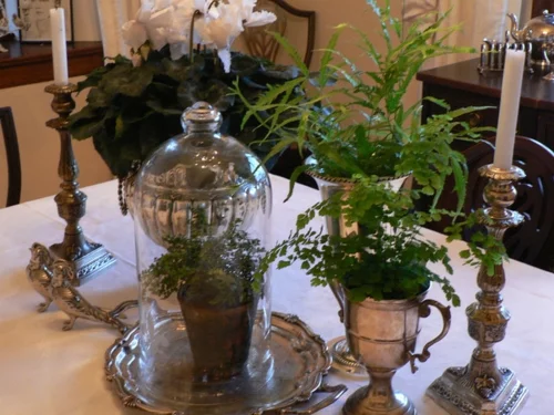 vintage silber dekoration zu hause blumentopf pflanzen kerzenhalter
