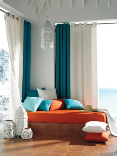 vorhänge und gardinen für den außenbereich pastellfarben