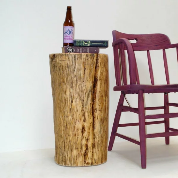 Recycelten Stumpf im Interior Design und Dekoration beistelltisch kompakt stuhl