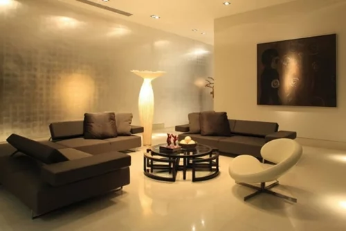 wohnzimmer design originell idee tisch sofa sessel bild