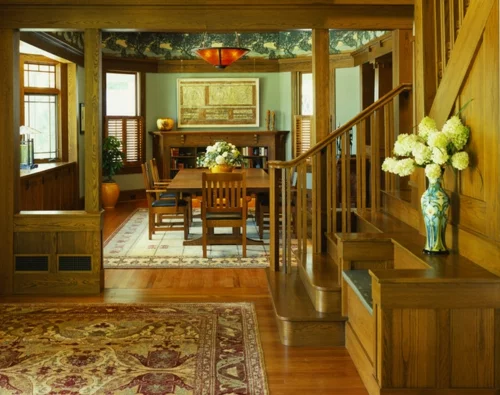 Attraktives Interior Design wabi sabi treppe esszimmer traditionell