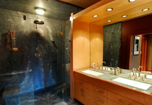 Badezimmer Designs im asiatischen Stil eingebaut beleuchtung spiegel