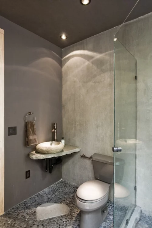 Badezimmer-Designs-im-asiatischen-Stil-stein-beton-grau-waschbecken