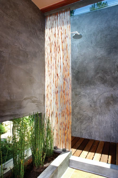 Badezimmer Designs im asiatischen orient platten holz bambus