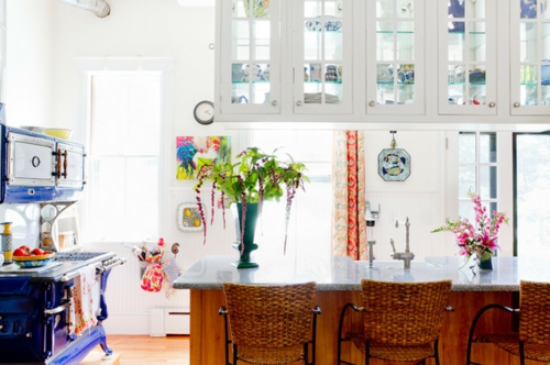 Cooles Interieur Design mit Individualität eklektisch küche blau
