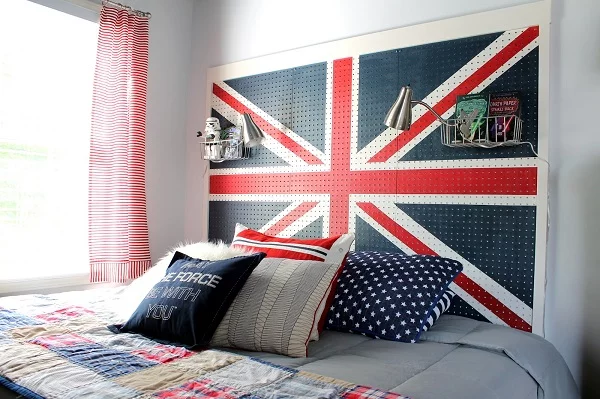 DIY dekorative Projekte englisch kopfteil flagge schlafzimmer