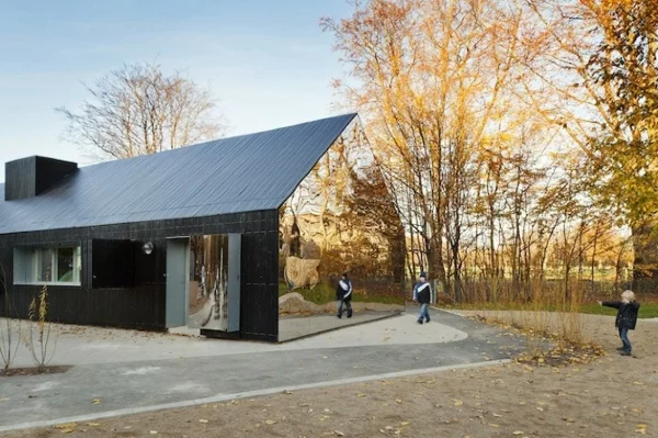 Designer Haus mit verspiegelter Fassade interessant umgebung natur