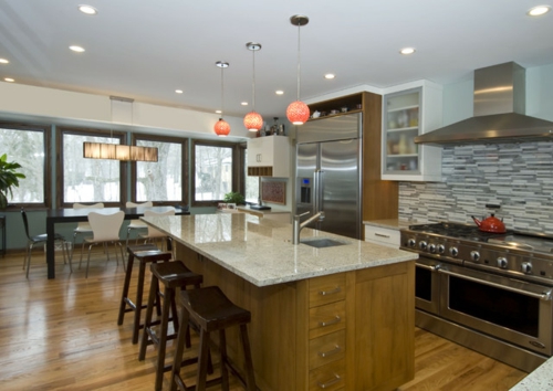 Granitplatten in hervorragenden Küchen traditionell insel barhocker seaform
