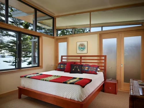 Innovatives nachhaltiges Haus schlafzimmer bett matratze bequem