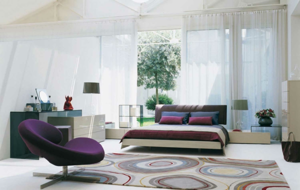 Interior Design im französischen Stil doppelbett kopfteil gepolstert