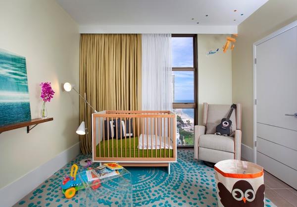 Kinderzimmer Einrichtung mit skurrilem Stil babybett orange verspielt