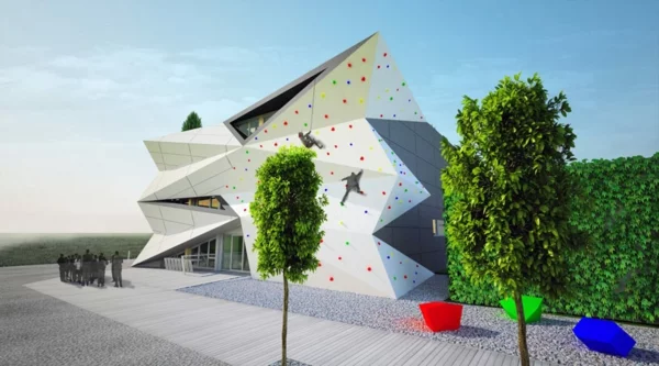 Kulturzentrum Sportzentrum kletterwand entwicklung