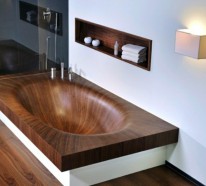 Laguna Moderne Badewanne aus Holz von Alegna