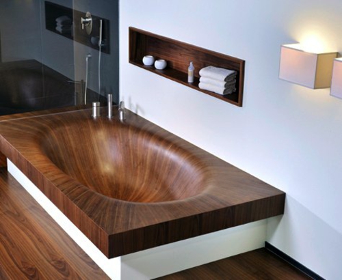 innovative Badewanne aus Holz originell design innovativ
