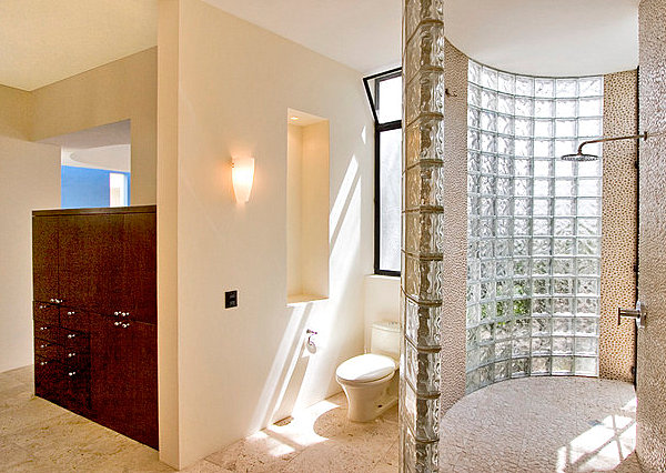 Moderne Räume mit Glasbaustein badezimmer extravagant duschkabine