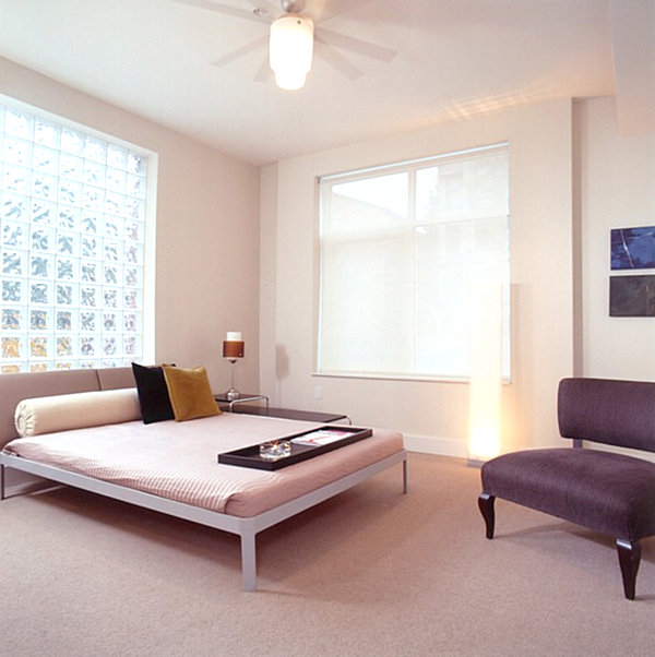 Moderne Räume mit Glasbaustein schlafzimmer elegant minimalistisch