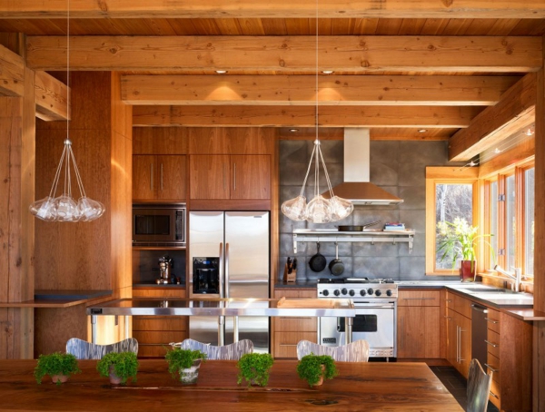 Nachhaltige Architektur holz einrichtung wandgestaltung esszimmer küche