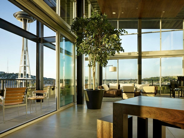 Nachhaltige Architektur wohnbereich esszimmer möbel modern pflanzkübel