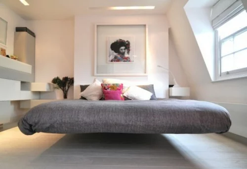 Neues Bett im Schlafzimmer doppelbett minimalistisch design