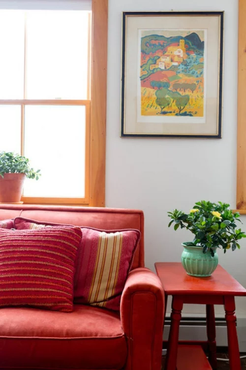 Sparsame Dekoration zu Hause bilder wand pflanzen sofa