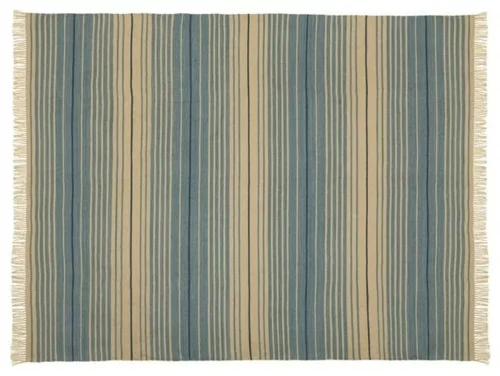 Teppich Designs für den Außenbereich blau beige streifen muster