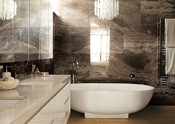brillantes Interior Design blendend mineral dekoration badezimmer badewanne