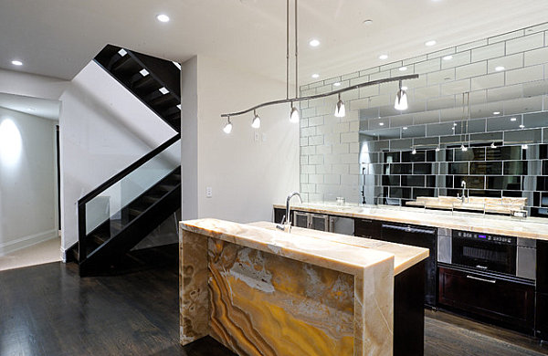 brillantes Interior Design blendend mineral dekoration kücheninsel
