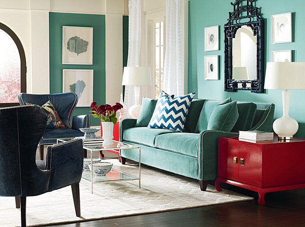 brillantes Interieur blendend mineral dekoration wohnzimmer samt grün