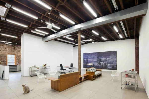 brooklyn cooles studio loft ambiente bodenfliesen in beige