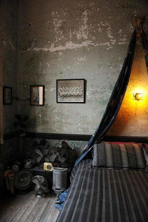 coole Grunge Interior Designs schlafzimmer himmelbett oriantalische motive