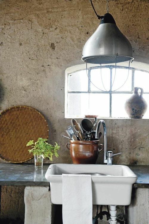 coole Grunge Interior Designs vintage rustikal stil spüle küche