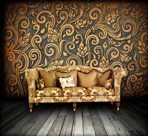 coole Grunge Interior Designs wandgestaltung muster tapeten sofa