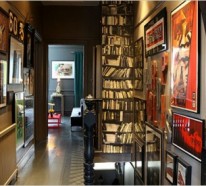 14 Interieur Designs mit attraktiver Wanddeko – coole Tapetenmuster, die Bücherregale nachmachen
