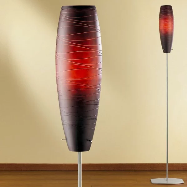 die moderne stehlampe ovale form aus rotem glas