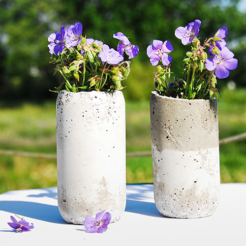 diy blumentöpfe aus beton schlichte vasen