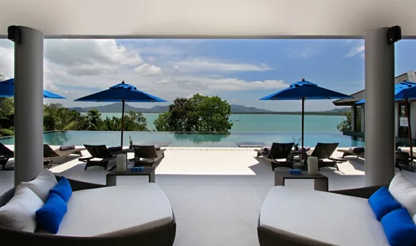 exotische luxus villa veranda mit pool